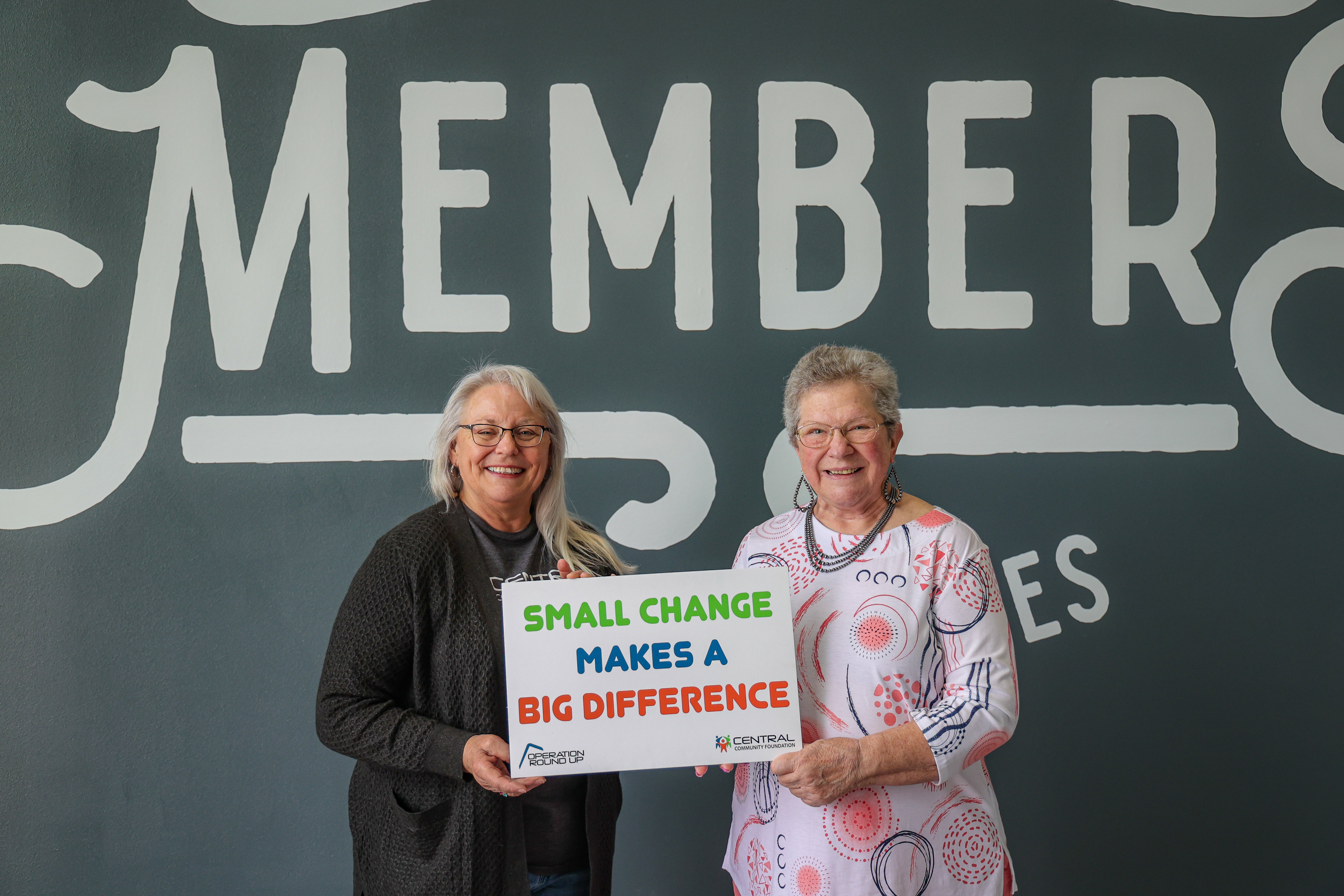 Central Community Foundation board member Donna Dollins presented Altrusa Backpack Buddies Chair, Barbara Dobson, with a grant. 