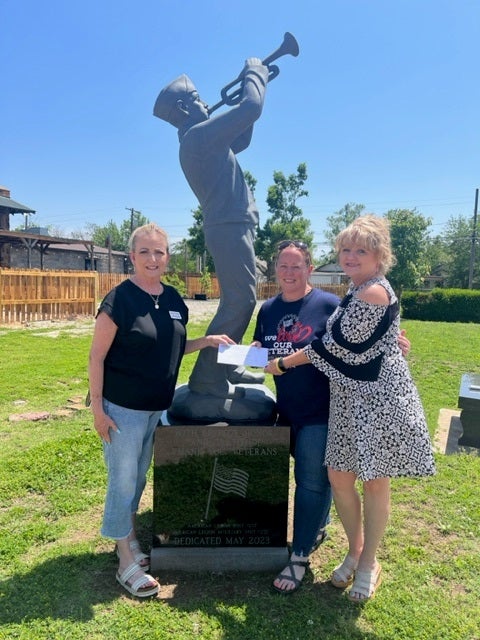 The Central Community Foundation provided the American Legion Auxillary Unit #257 in Stroud with a $1,000 grant to help fund the Bugle Boy statue project.