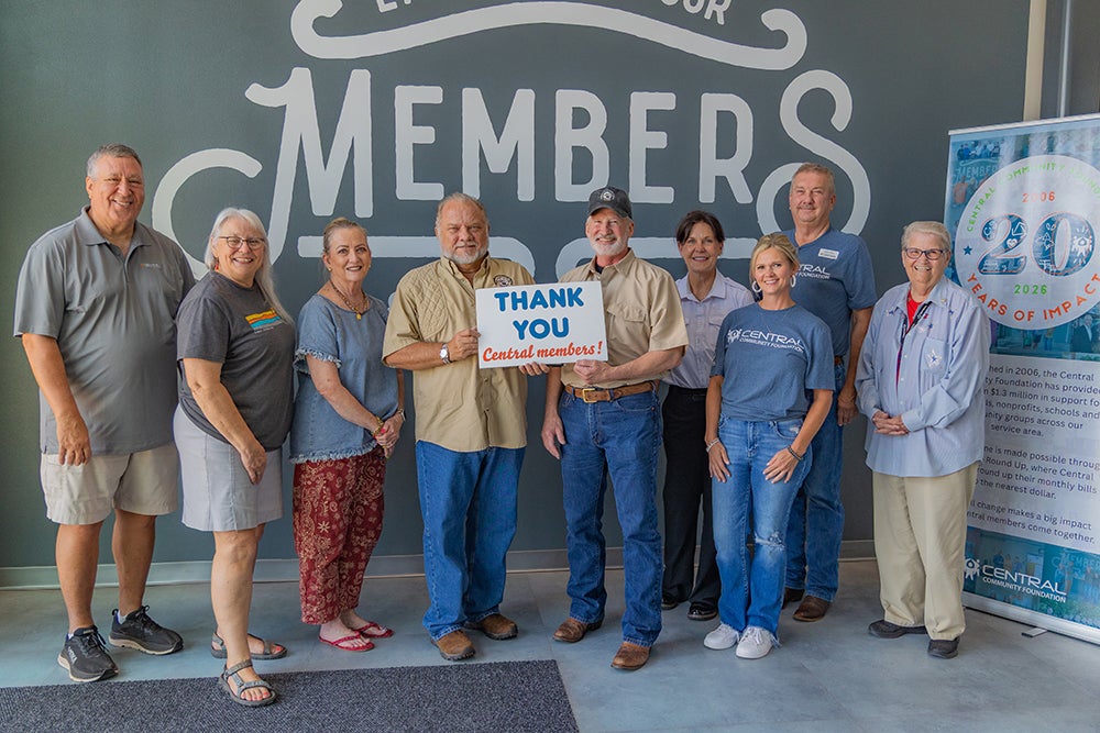 Left Photo from left to right: Central Community Foundation board members Steve Jones, Donna Dollins, Gretchen Harlow, Oklahoma Youth Hunting Program board members Darrell Noblitt and John Myles, foundation board members Amber Tytenicz, Lyndee Strader, Tracy Avers and Judy German. 